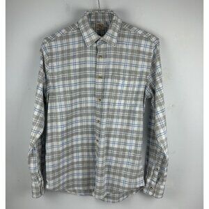 Faherty Grey Blue Plaid Long Sleeve Button Down Shirt Small Light Flannel